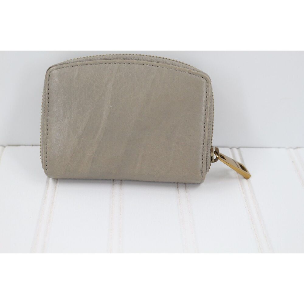 Margot New York Zipper Closure Gina Compact Wallet Leather Gold Hardware - Picture 3 of 5
